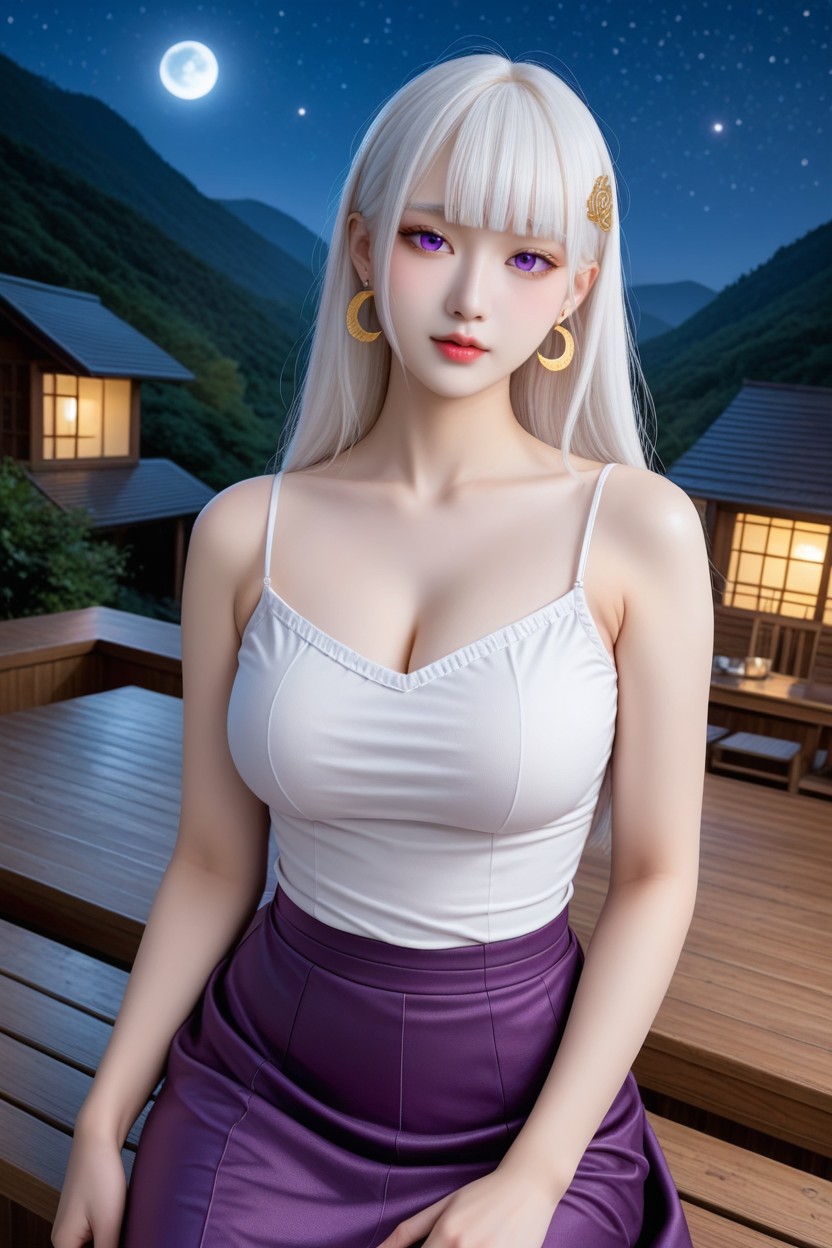 18+, Hand On Own Shoulder, Long Straight Hair Porno IA Asiatique