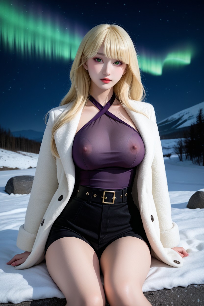 20+, Blonde Hair, Soft Wave Porno IA Asiatique
