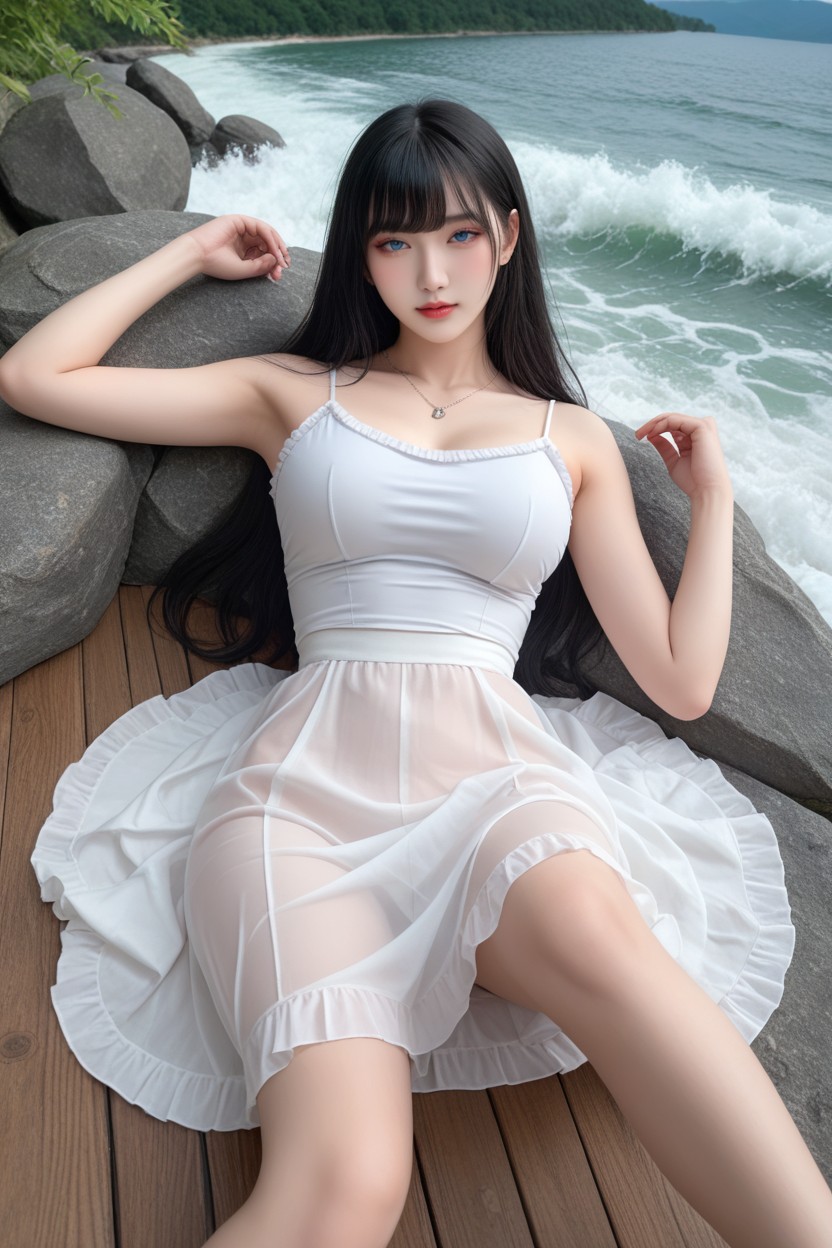 The Lake Water Is Very Clear, Blue Eyes, Korean Idol Porno IA Asiatique