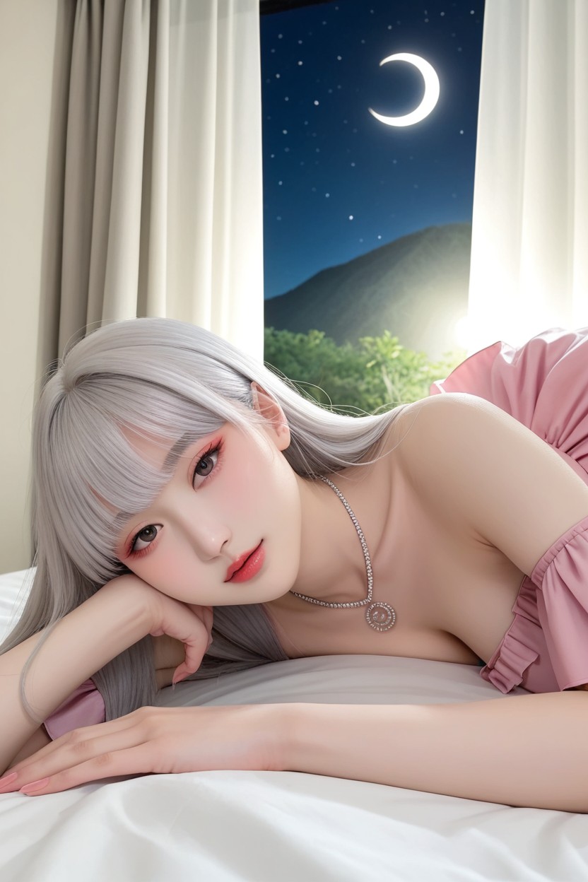 Extremely Smooth Skin, Villa On The Mountain, Korean Idol Face アジアのAIポルノ