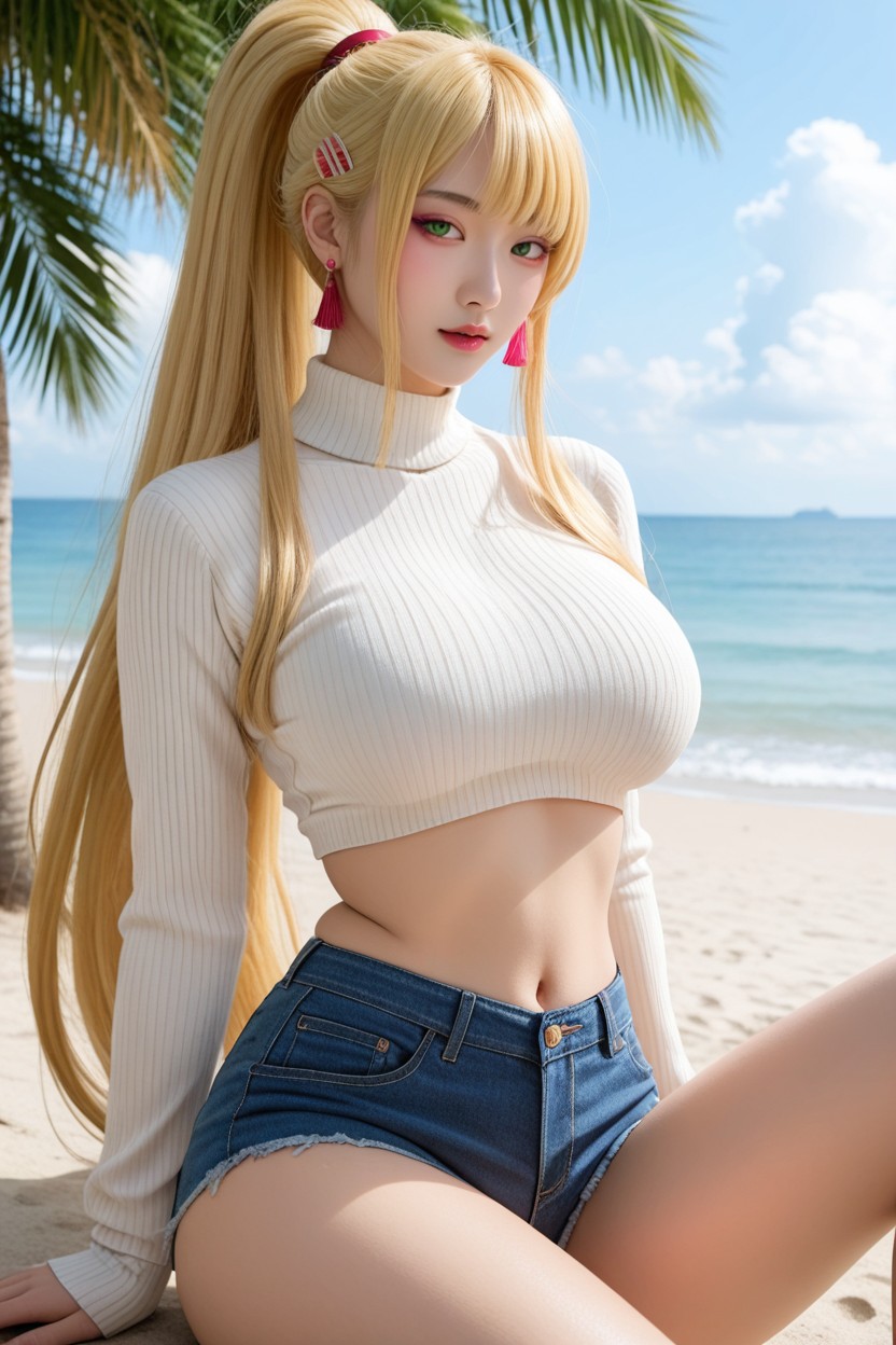 Large Thighs, Extremely Perfect Anatomic Body, Extremely Perfect Waist And Hip アジアのAIポルノ