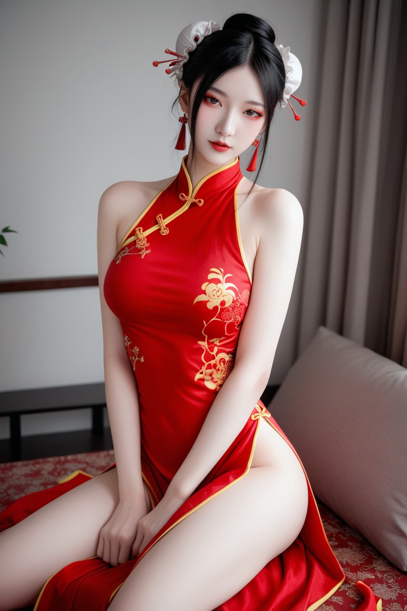 Perfect Curvy Body, White Skin, High Resolution アジアのAIポルノ