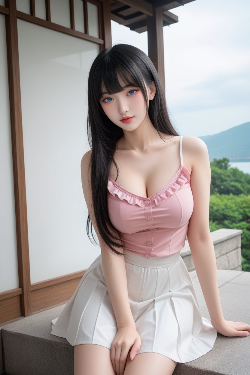 Medium Breast, Extremely Smooth Skin, White Skirt Porno IA Asiatique