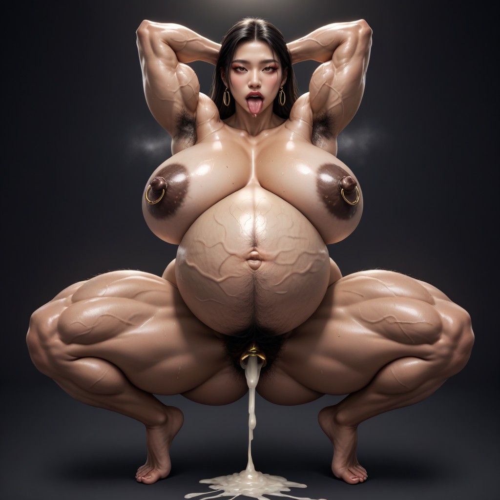 Big Tits, Full Body View, Vue De Côté Porno IA Asiatique