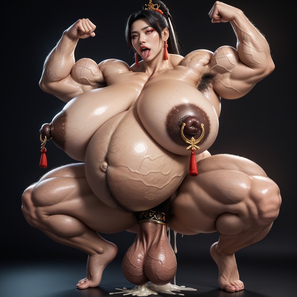 Huge Dark Color Nipples, Hyper Pregnant, Huge Long Thick Dark Color Nipples アジアのAIポルノ