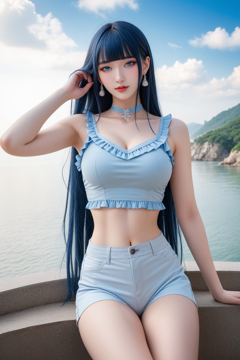 Tir Moyen, Finger On Hair, Medium Breast Porno IA Asiatique