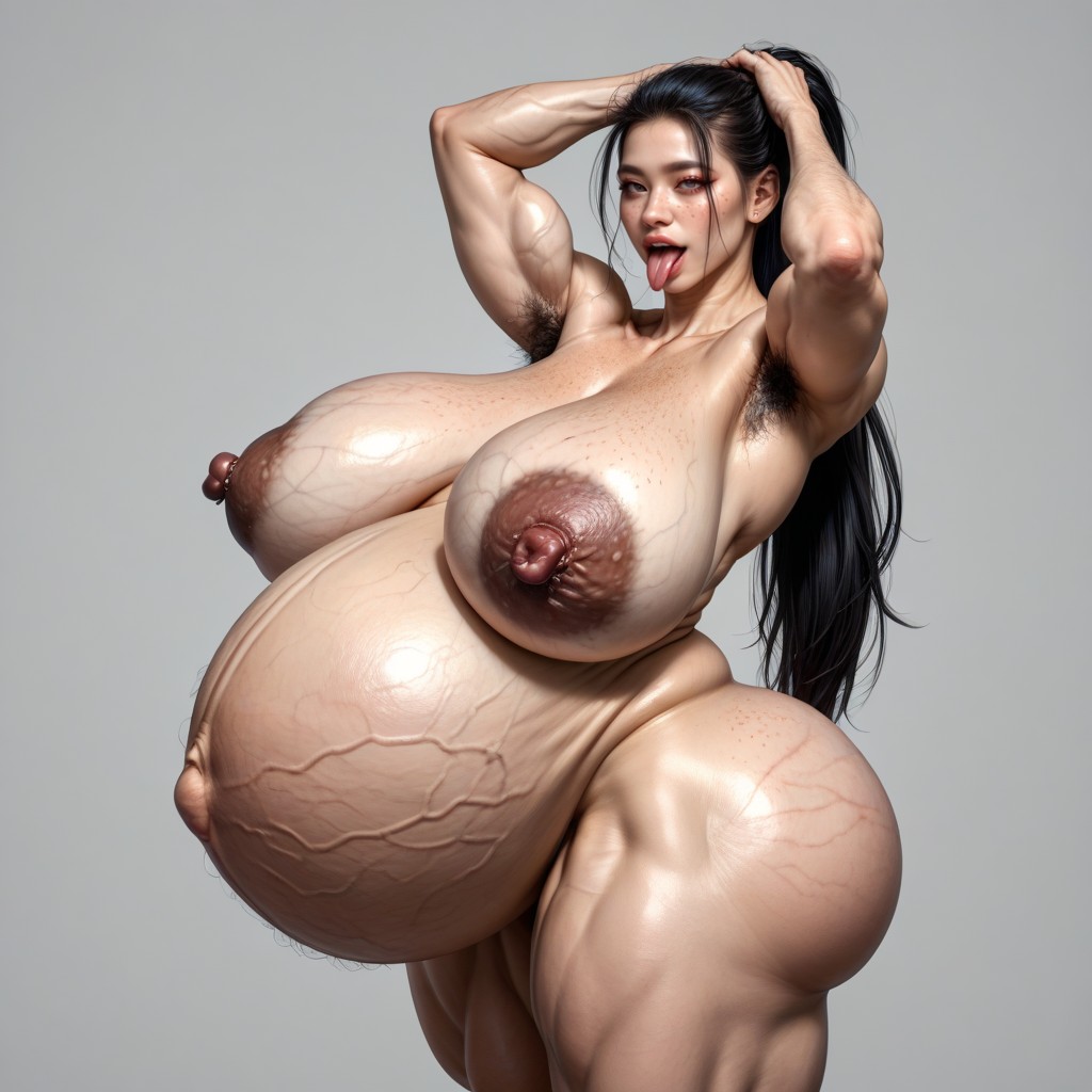 Dark Stretch Marks On Boobs, Freckles, Extra Wide Hips Asian AI Porn