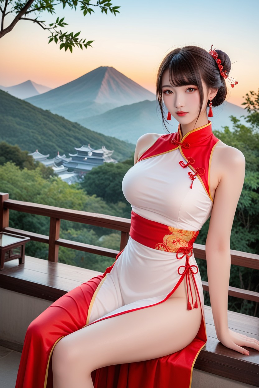 Perfect Chinese Idol Face, Extremely Perfect Anatomic Body, Distinctive Beauty 아시아 AI 포르노
