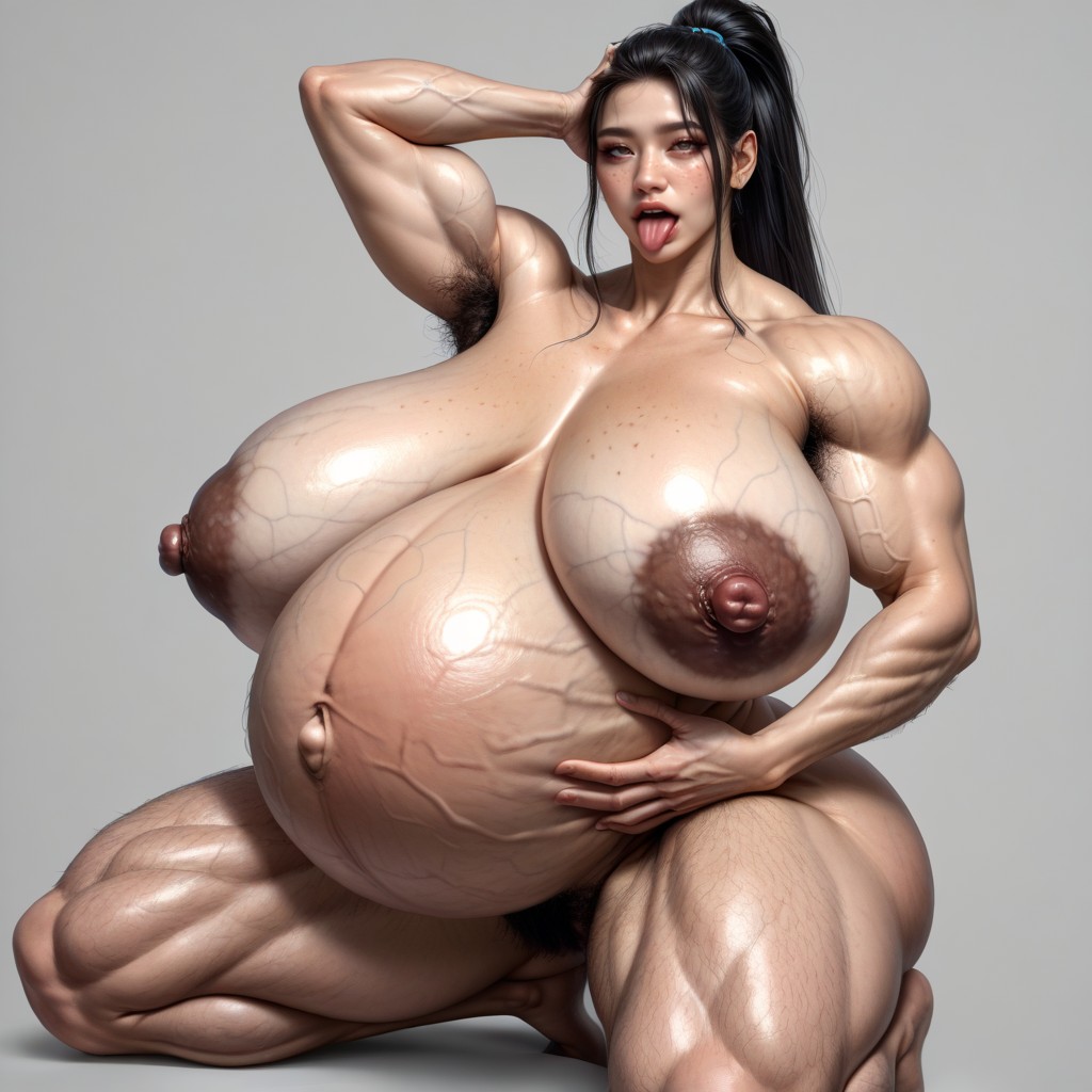 Hyper Long Nipples, アヘ顔, Torpedo Tits アジアのAIポルノ