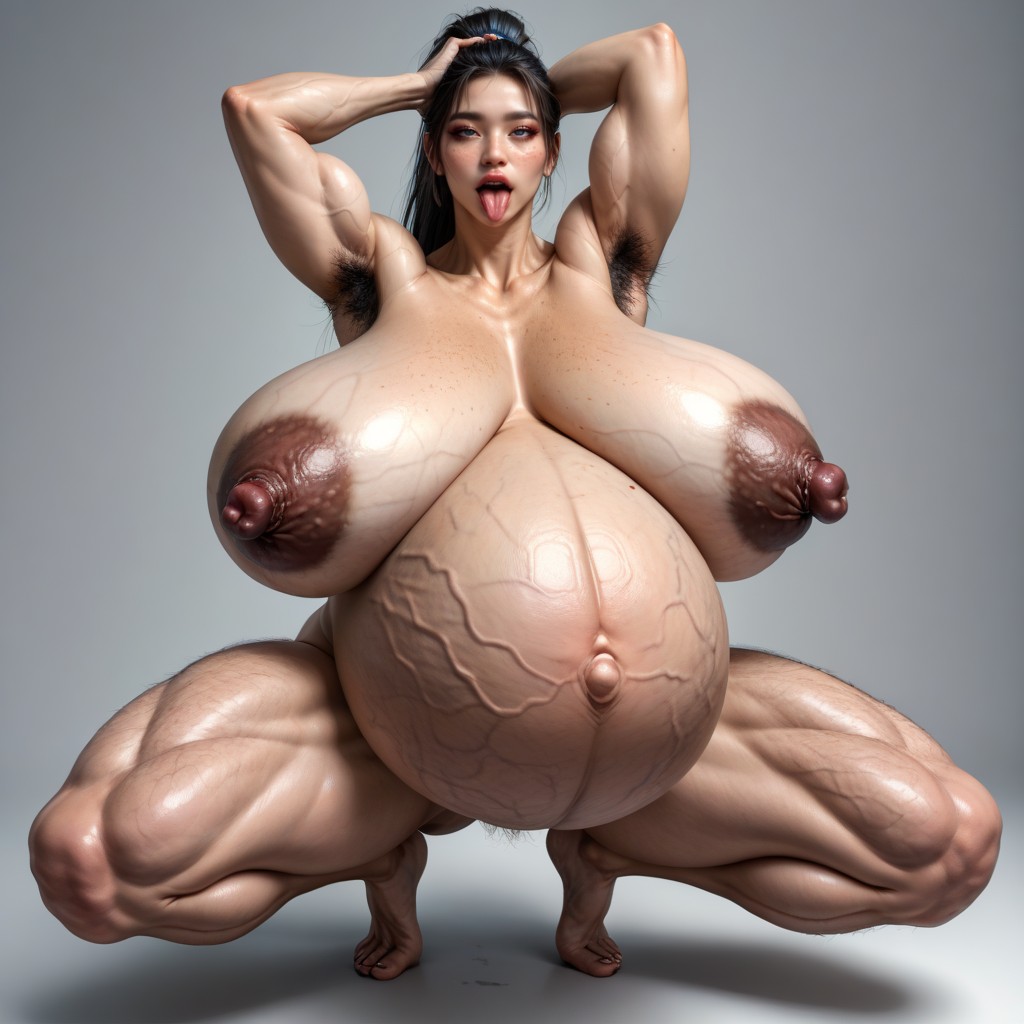 Gray Background, 肌肉型, Extra Wide Hips AI國產黃片
