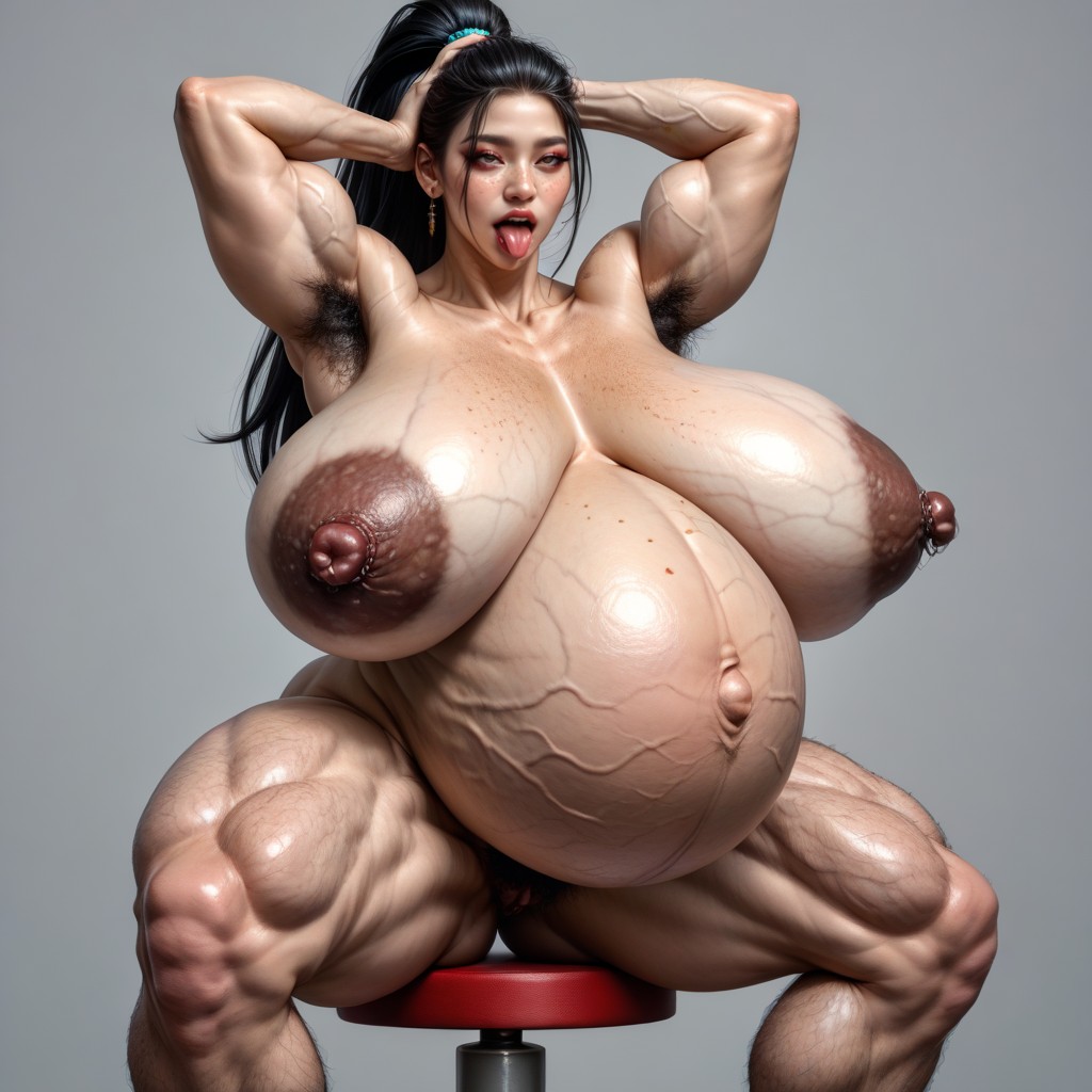 Huge Thick Muscle Arms, Pointed Tits, Spread Your Pussy With Your Right Hand AI国产黄片