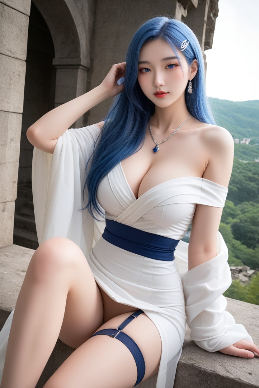 Black Thigh Garter Strap, Very Korean Idol, 앉아있기 아시아 AI 포르노