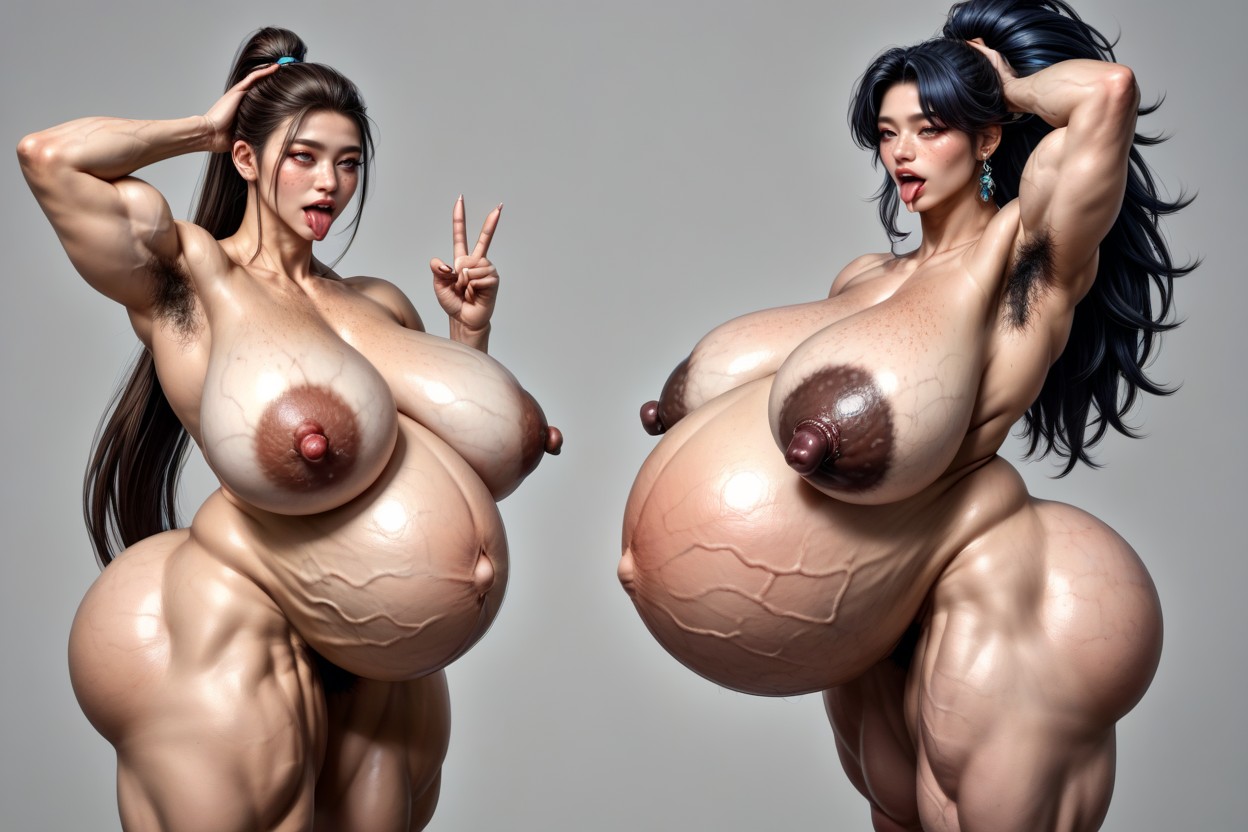 Pregnant Stomach Is Hyper Distended, Dark Stretch Marks On Boobs, Visible Varicose Veins AI國產黃片