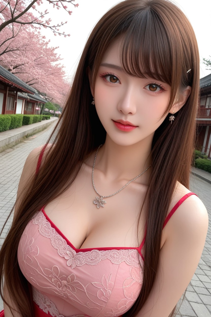 Long Layer Korea, Sunset, Chinese Idol Face 아시아 AI 포르노