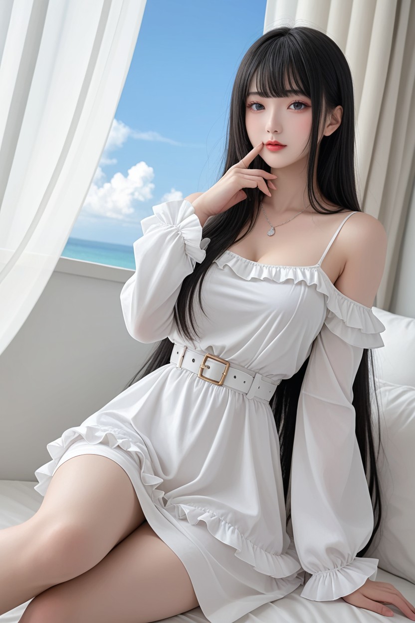 Sky Island, Blue Sky With Clouds, Chinese Goddes Asian AI Porn
