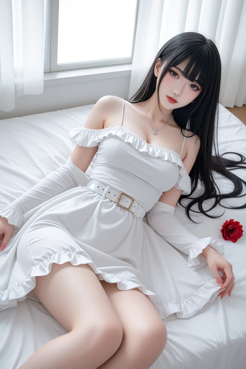 De Haut En Bas, Hands On Chest, Beautiful Face Porno IA Asiatique