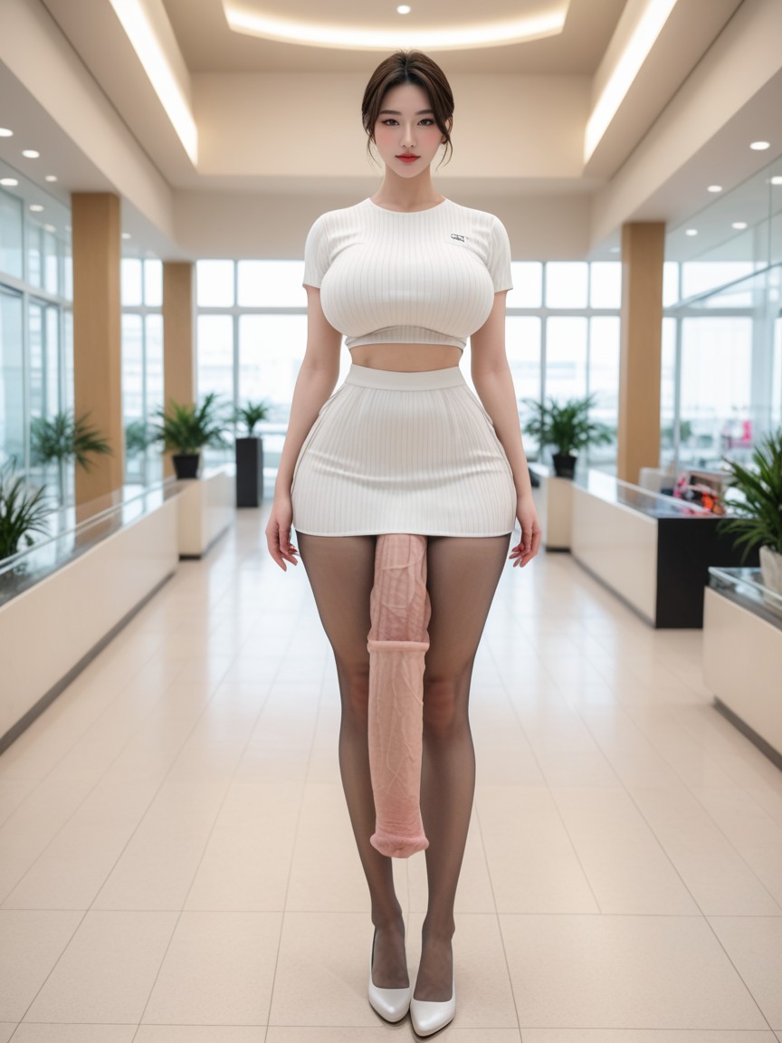 Futanari, Gigantescas Tetas Perfectas, Super Colossal Hyper Erect Cock Porno asiático IA