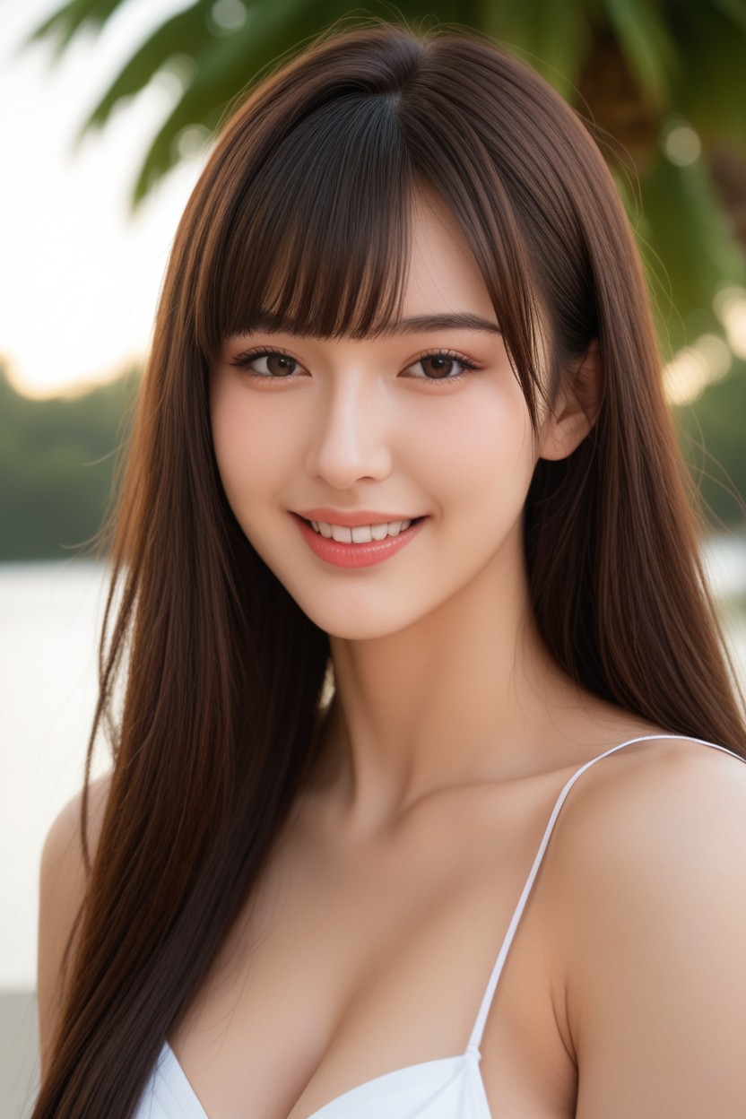 Beautiful Features, Beautiful Face, Natural Light アジアのAIポルノ