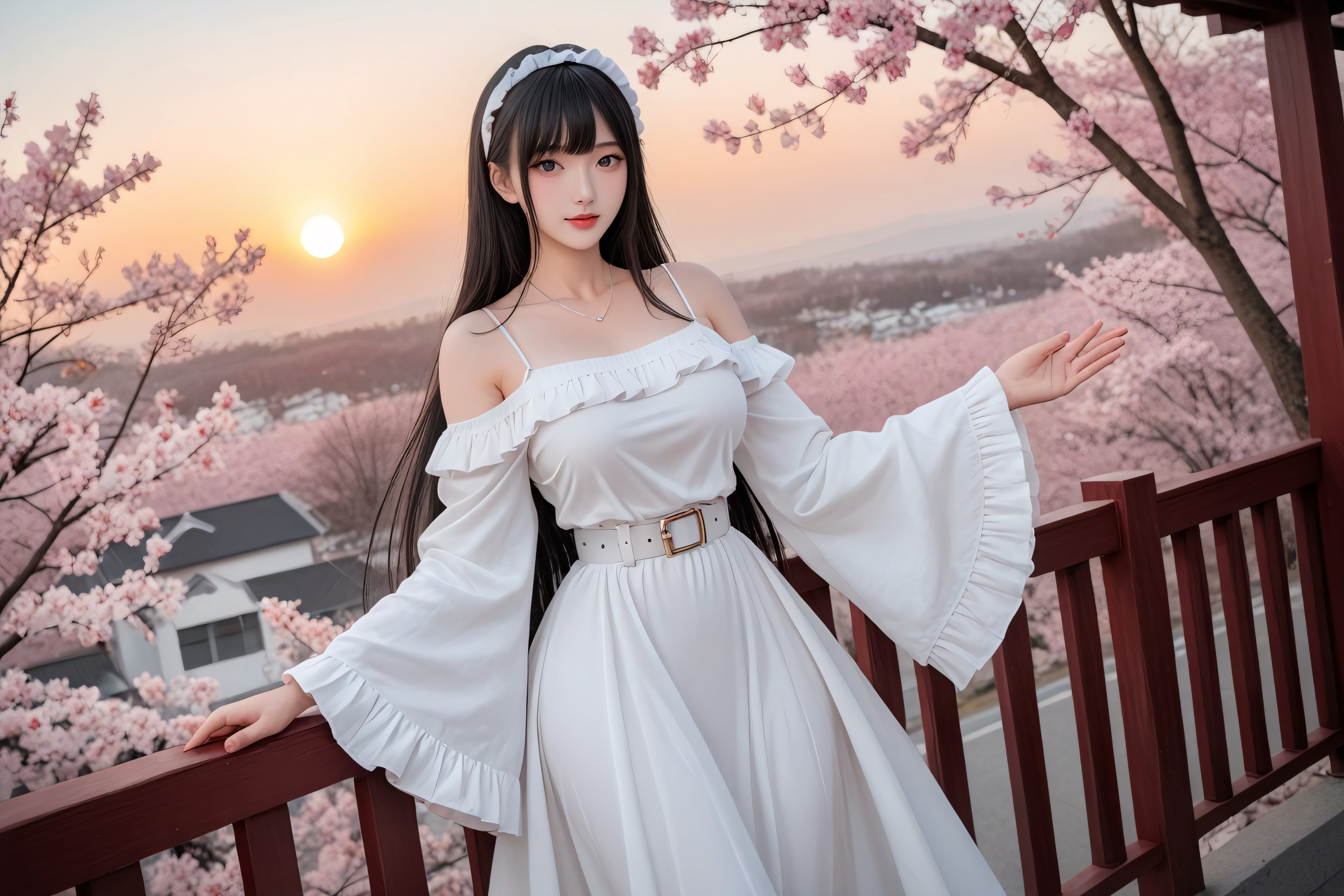 Extremely Smooth Skin, Long Hair With Curtain Bangs, 膝盖向上 AI國產黃片