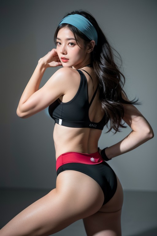 High-necked, Mirroring Her Pose And Attire, Sleeveless Top Paired With Black AI国产黄片