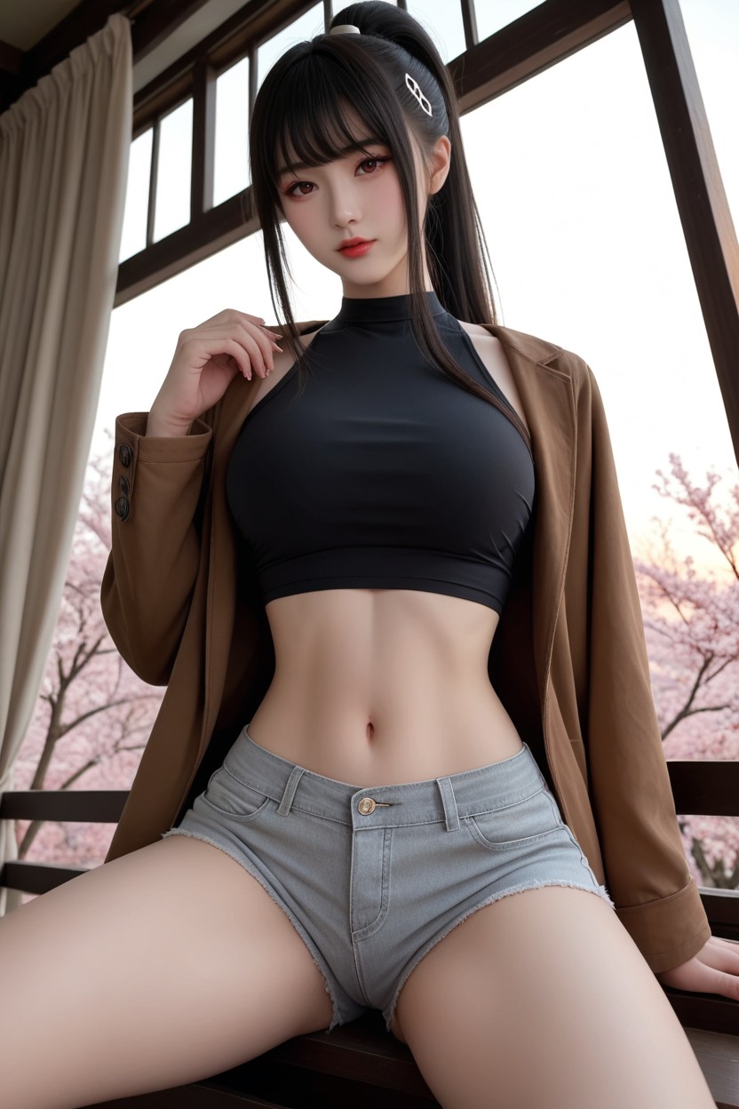 S'asseoir, Extremely Perfect Hip, Black Hair Porno IA Asiatique