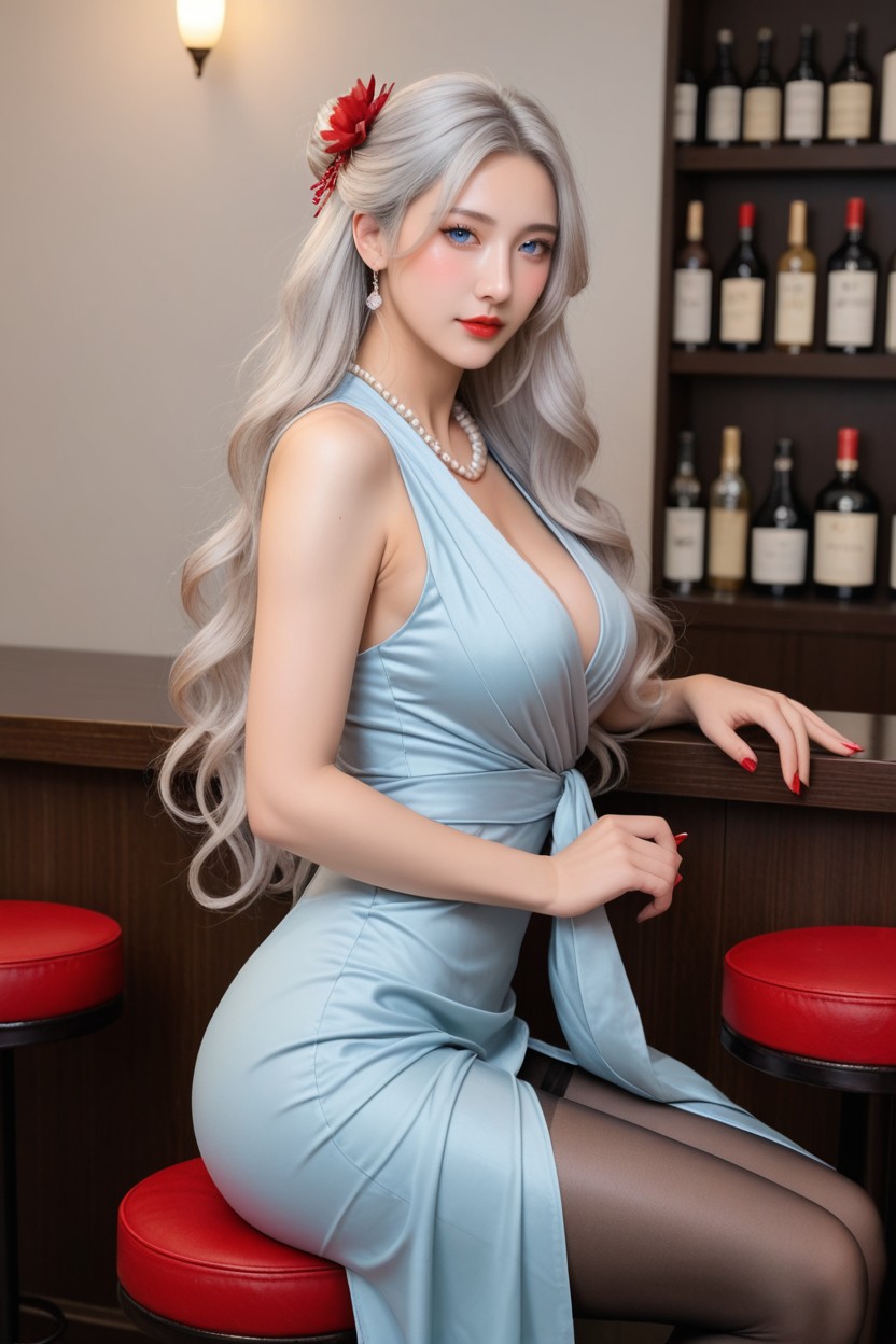 Lovely Charming Face, Velvet Gliter Trench Coat, Looking At Viewer Porno IA Asiatique