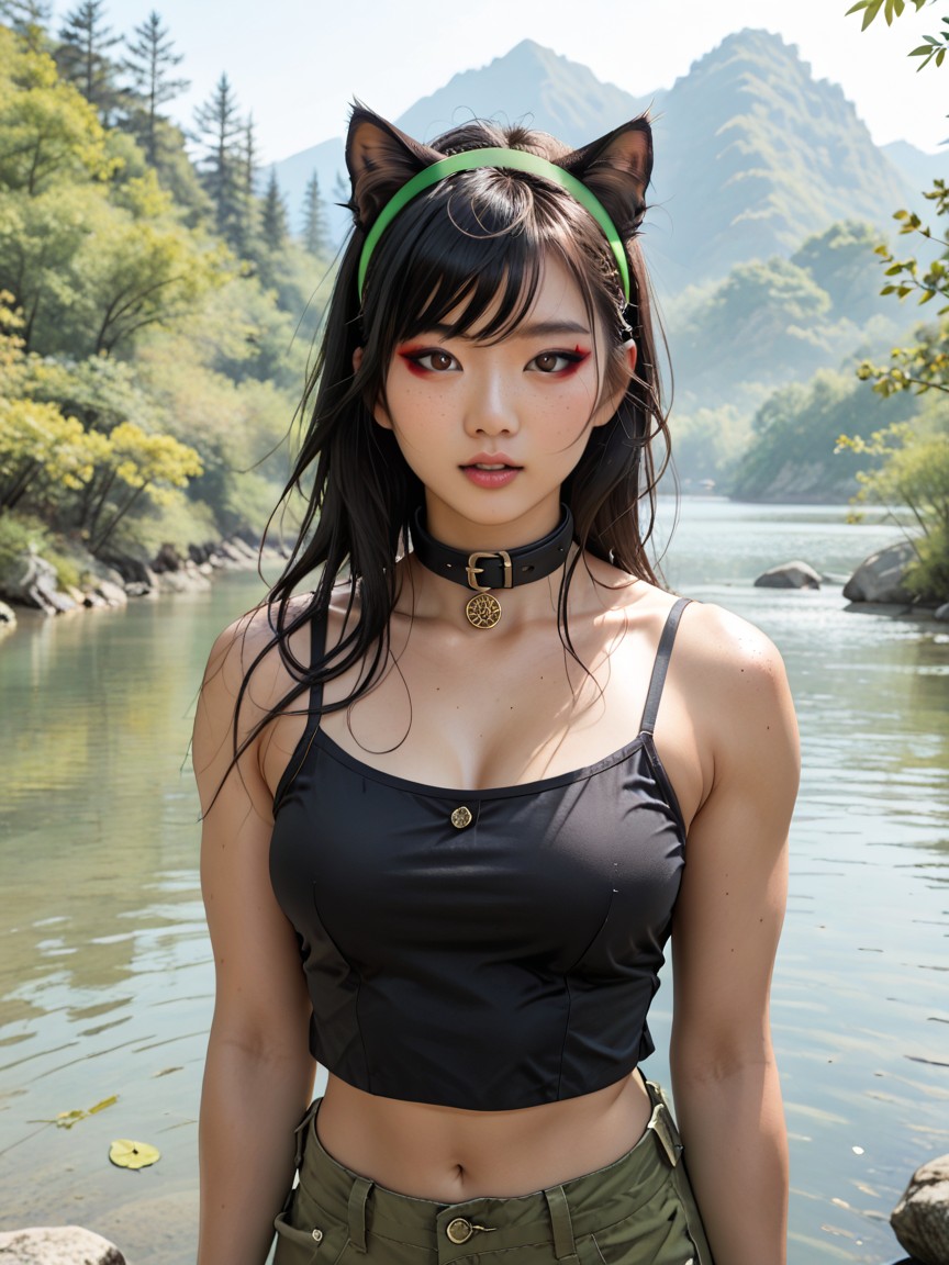 18+, Standing In Lake, Black Hair AI國產黃片