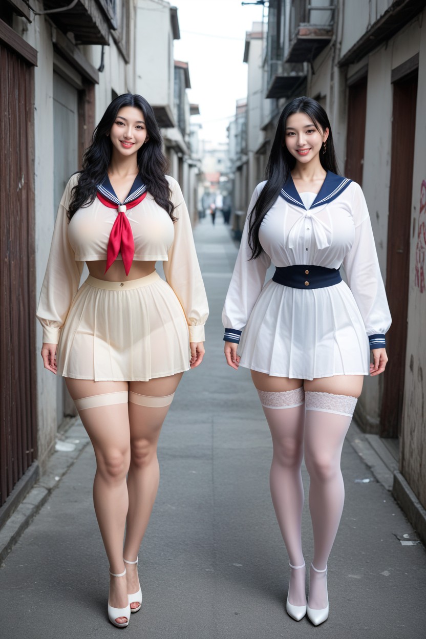 No Bra, Full Body, No Panties Porno IA Asiatique