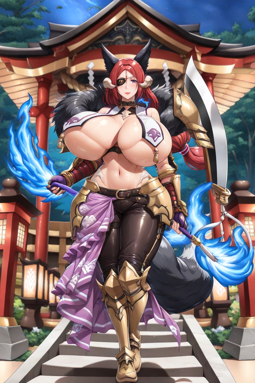 Red Sleeves, Armor Pants, Minamoto Porno IA Asiatique