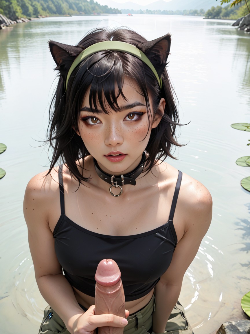 Freckles, Korean, Catgirl Porno asiático IA