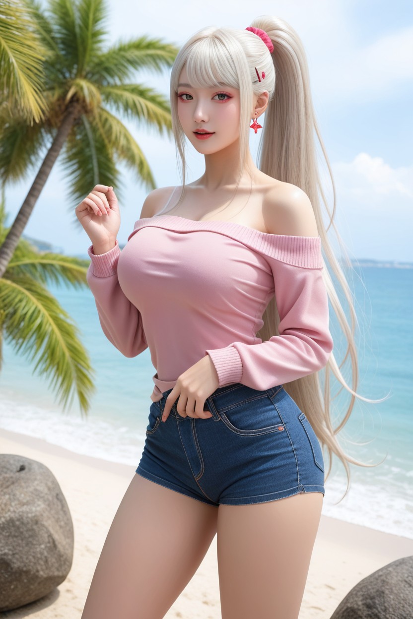 Denim Hotpants, Debout, Looking At Viewer Porno IA Asiatique