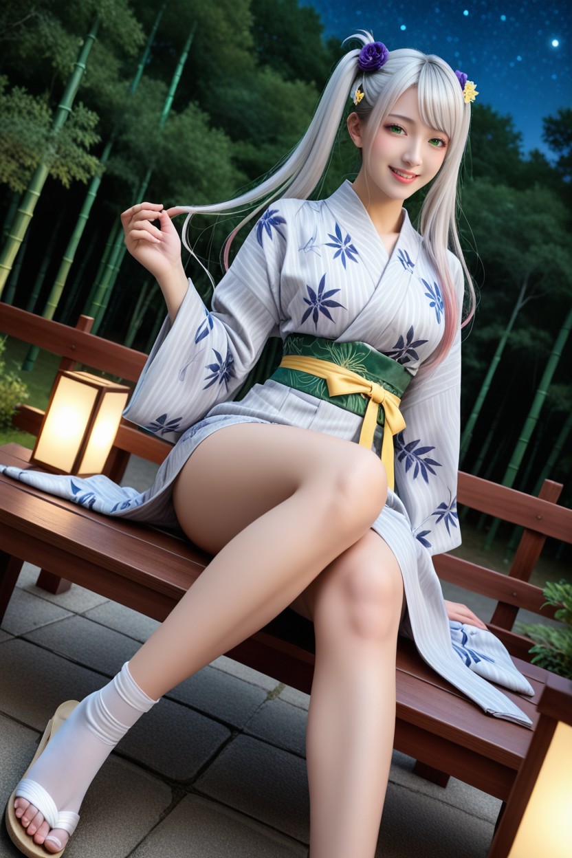 Moist Green Eyes, Extremely Smooth Skin, Detailed Porno IA Asiatique