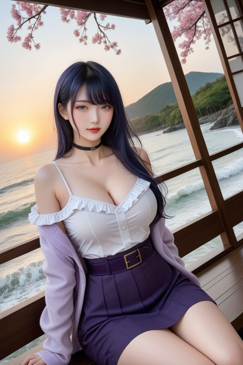 Extremely Beautiful Face, Arms Crossed, Vue De Face Porno IA Asiatique