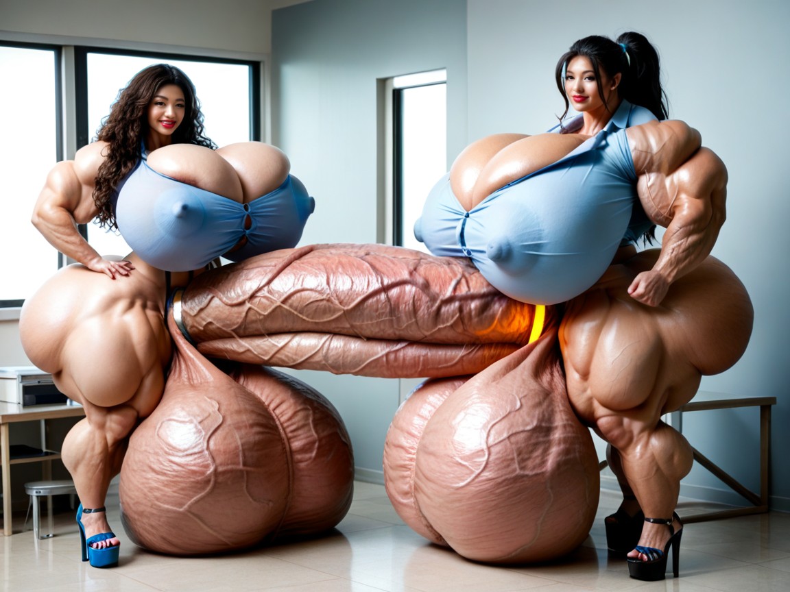Hyper Gigantic Testicles, Huge Breasts, Full Lips AI國產黃片