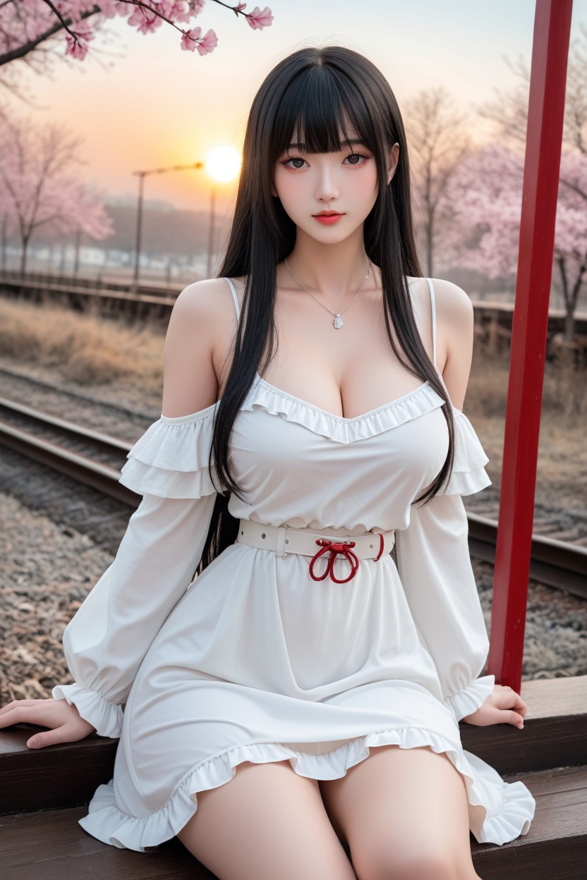 Cherry Trees, Extremely Beautiful Face, Chinese Idol Face Asian AI Porn