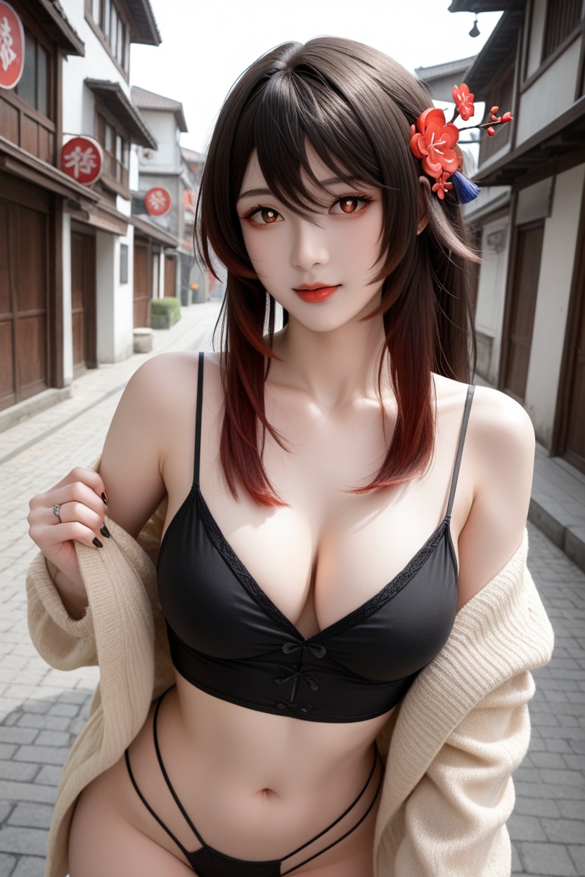 Hu Tao From Genshin Impact, Korean Goddes, White Skin Porno IA Asiatique