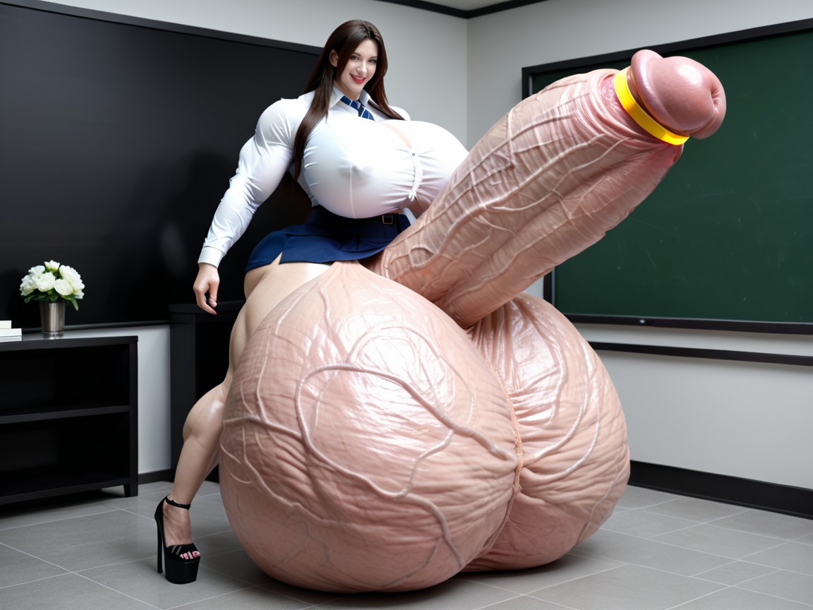 Arsch Größer Als Der Torso, Thick Thighs, Hyper Thick Penis Asiatischer KI Porno