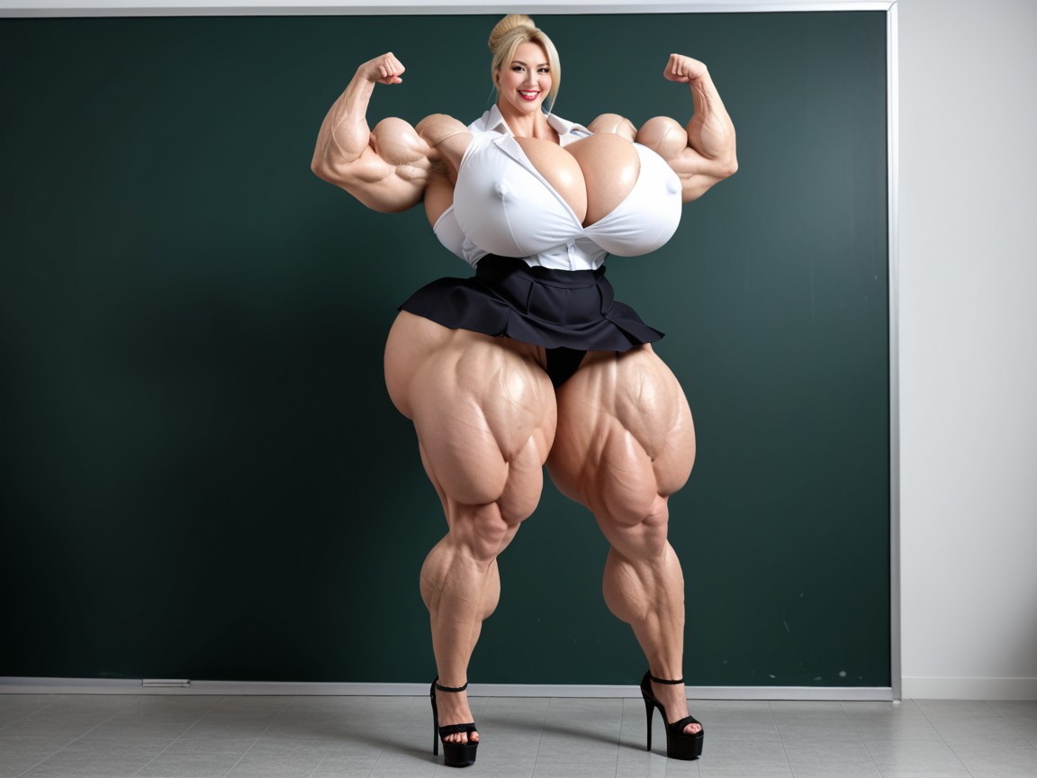 Flexion, 30+, Long Veins Hyper Massive Muscles Hyper Massive Thighs Gigic Huge Muscles Hyper Thick Muscles Porno IA Asiatique