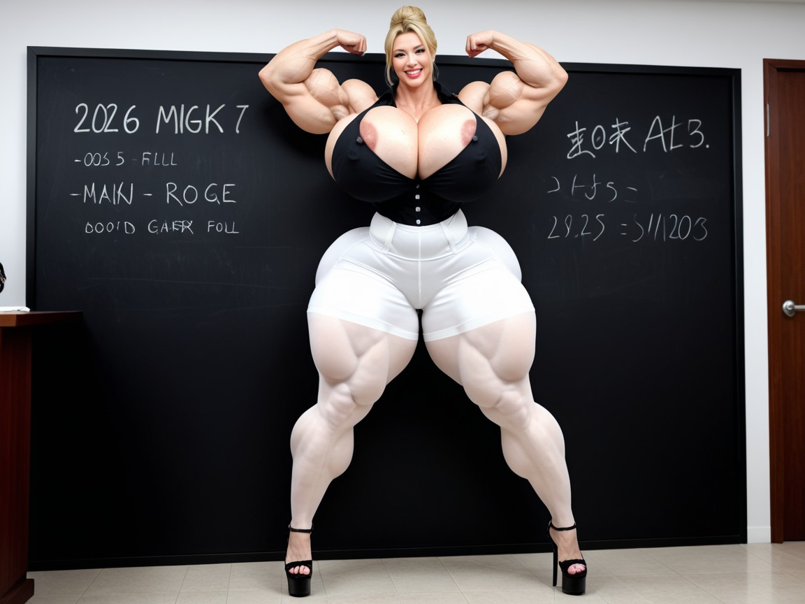 Hyper Gigantic Muscle Hips, Round Fake Boobs, Massive Muscular Ass Porno IA Asiatique