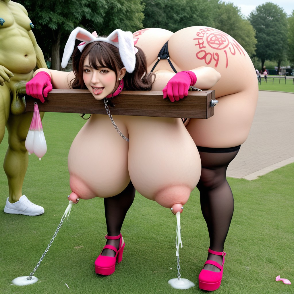 Massive Penis, Hyper Huge Butt, Long Brown Hair AI國產黃片