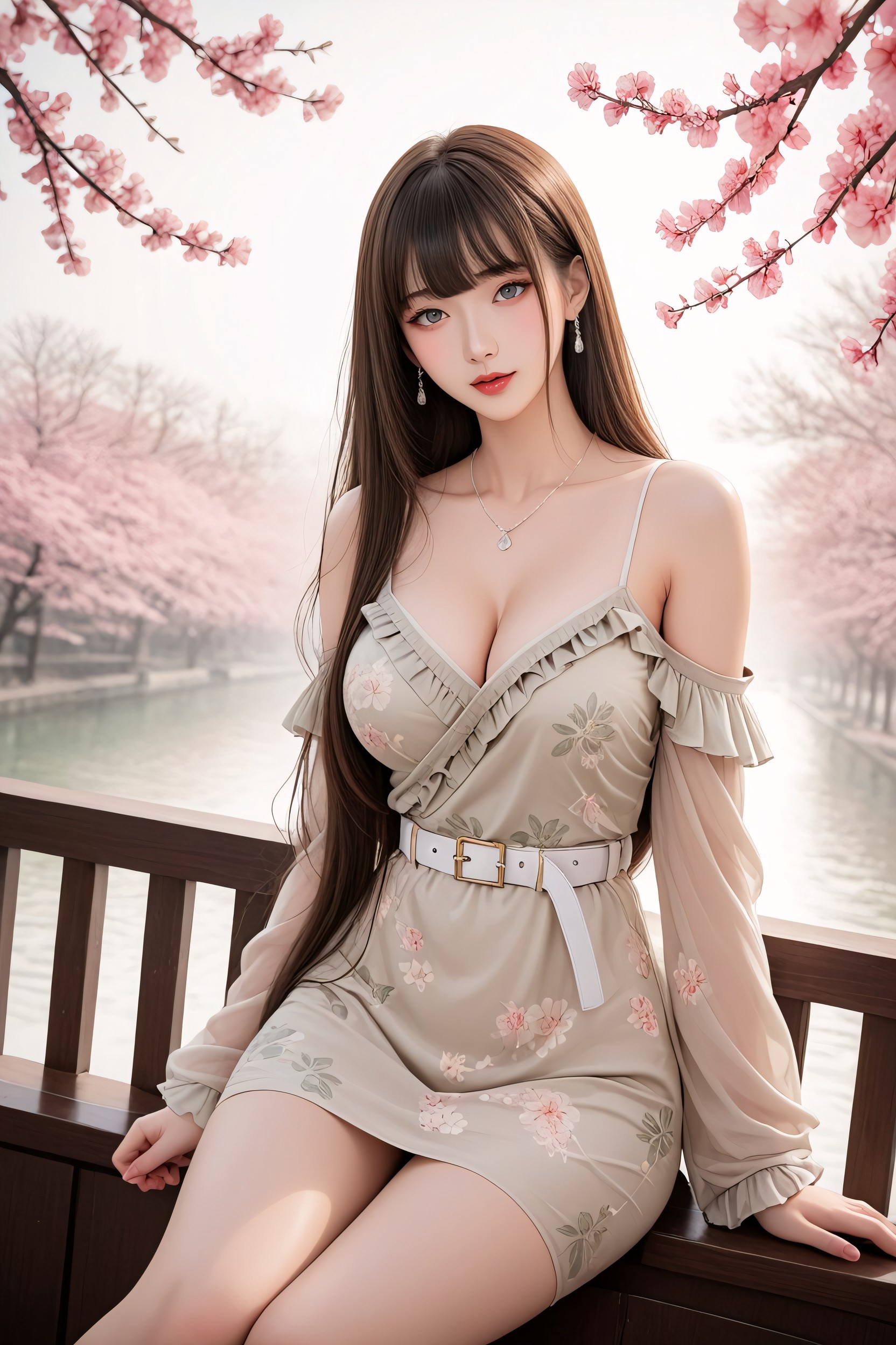 Beautiful Face, Long Lace Beige Sleeve, Hourglass Figure AI国产黄片