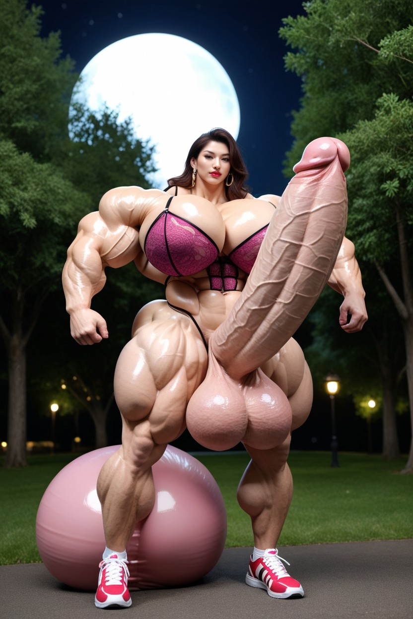 Super Huge Muscles, Gigantic Massive Heavy Testicles, Extrêmement Lourd En Bas Porno IA Asiatique