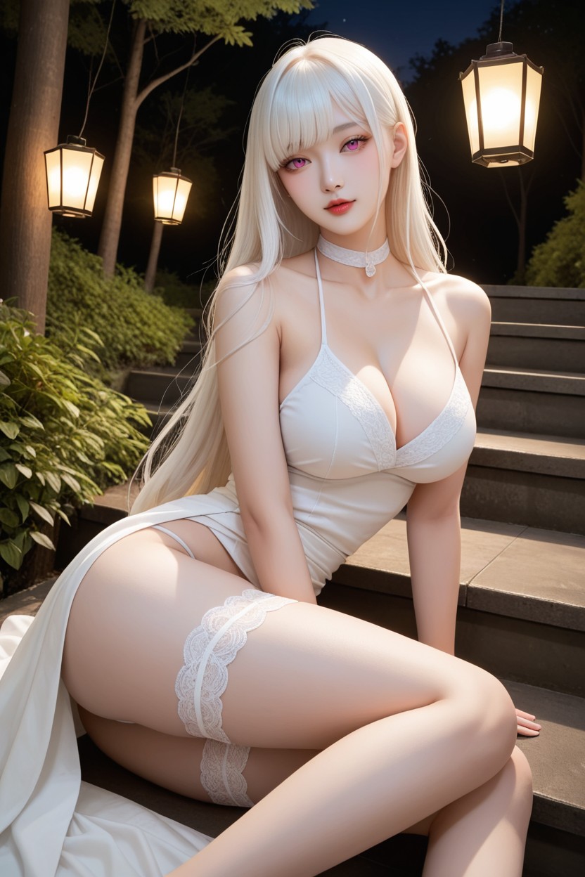 White Hair, Banyan Trees, Genou En L'air Porno IA Asiatique