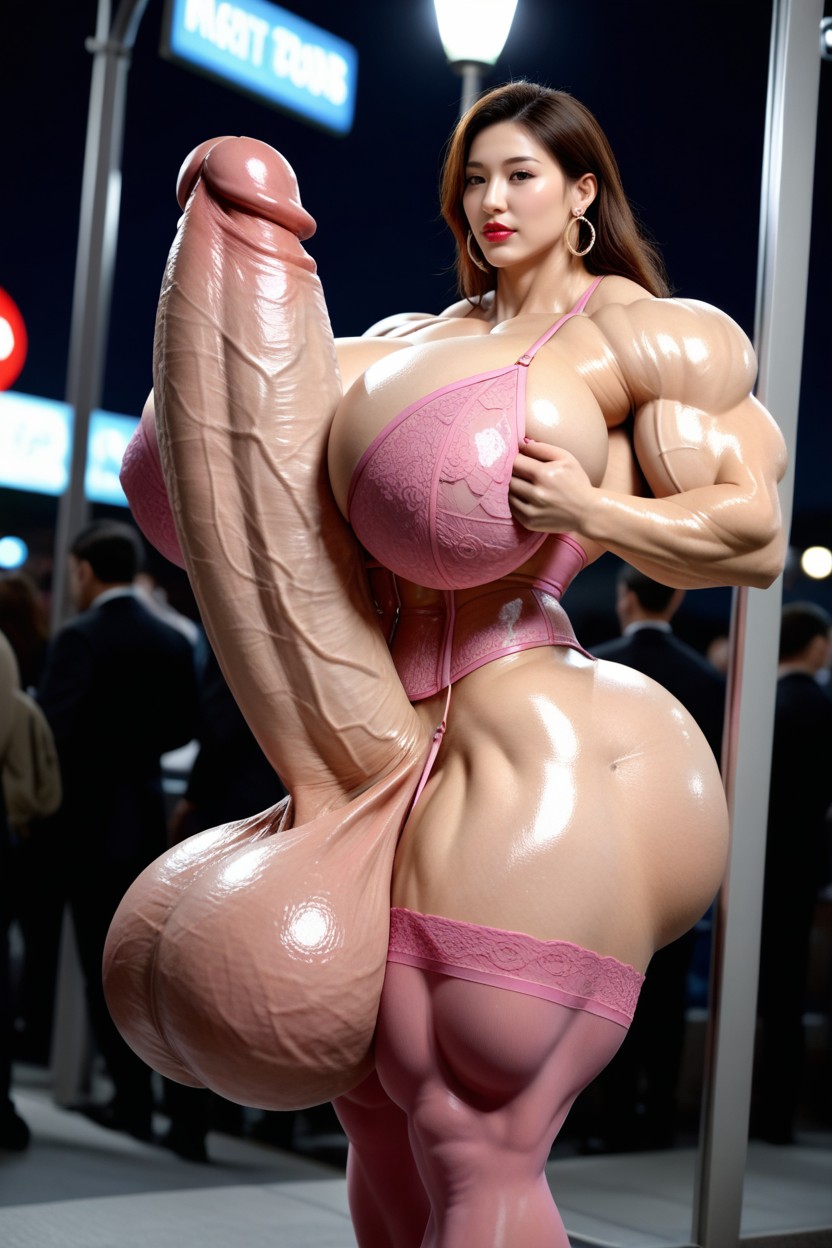 Gigantic Pecs, Gigantic Balls, Shiny Skin Asian AI Porn