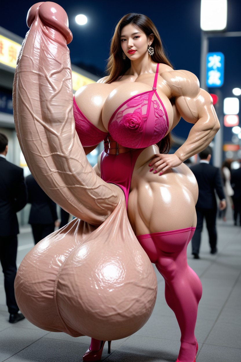 Wear Earrings,hyper Gigantic Massive Penis, Late At Night, Ball Bra, Super Huge Muscles Porno IA Asiatique