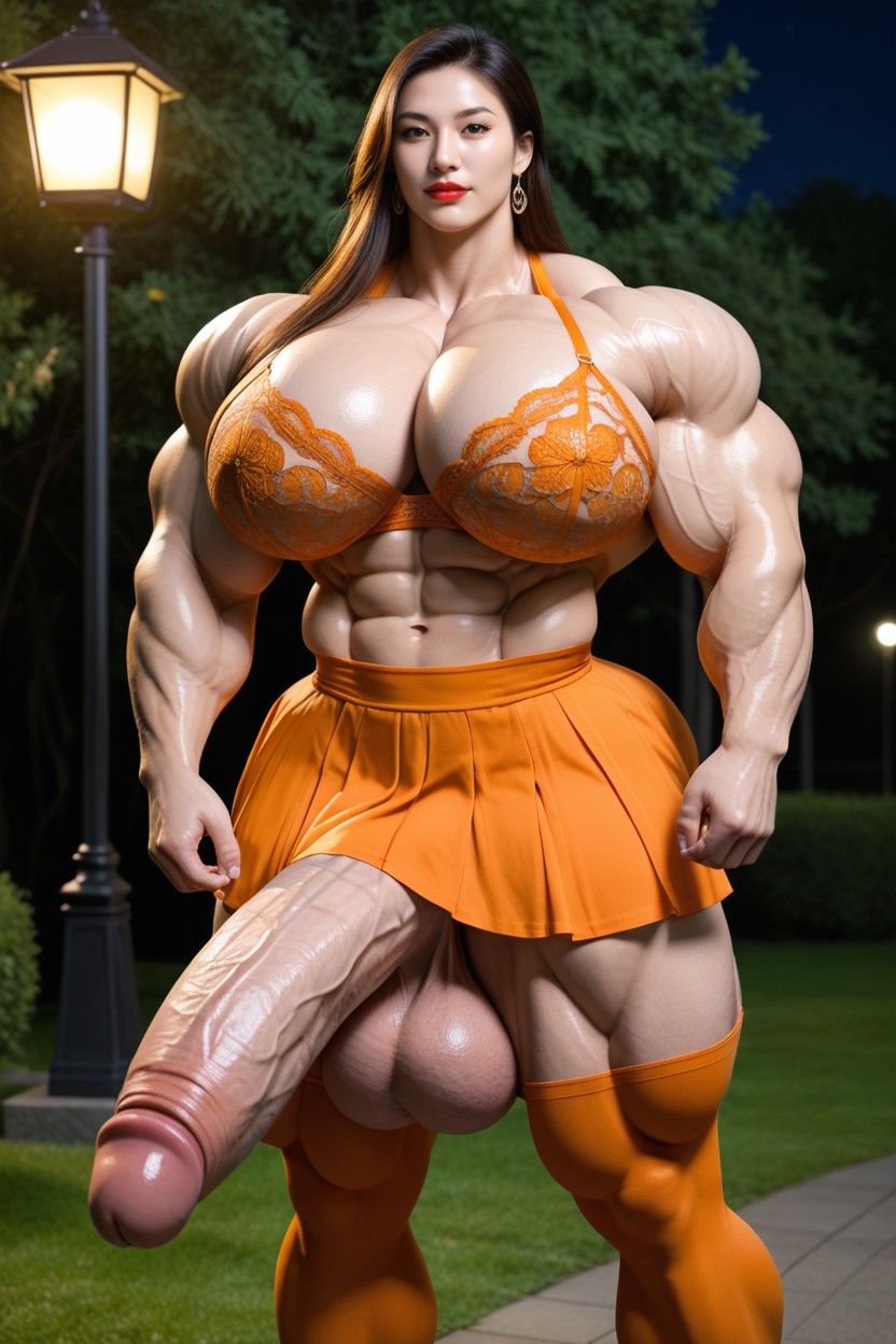 Intricate Lingerie, 18+, Gigantic Pecs Porno IA Asiatique