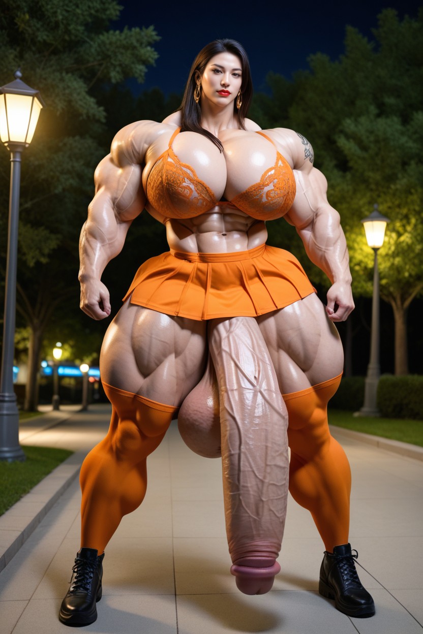 Massive Muscles, Super Huge Muscles, Oiled Skin,arm Tattoo 아시아 AI 포르노