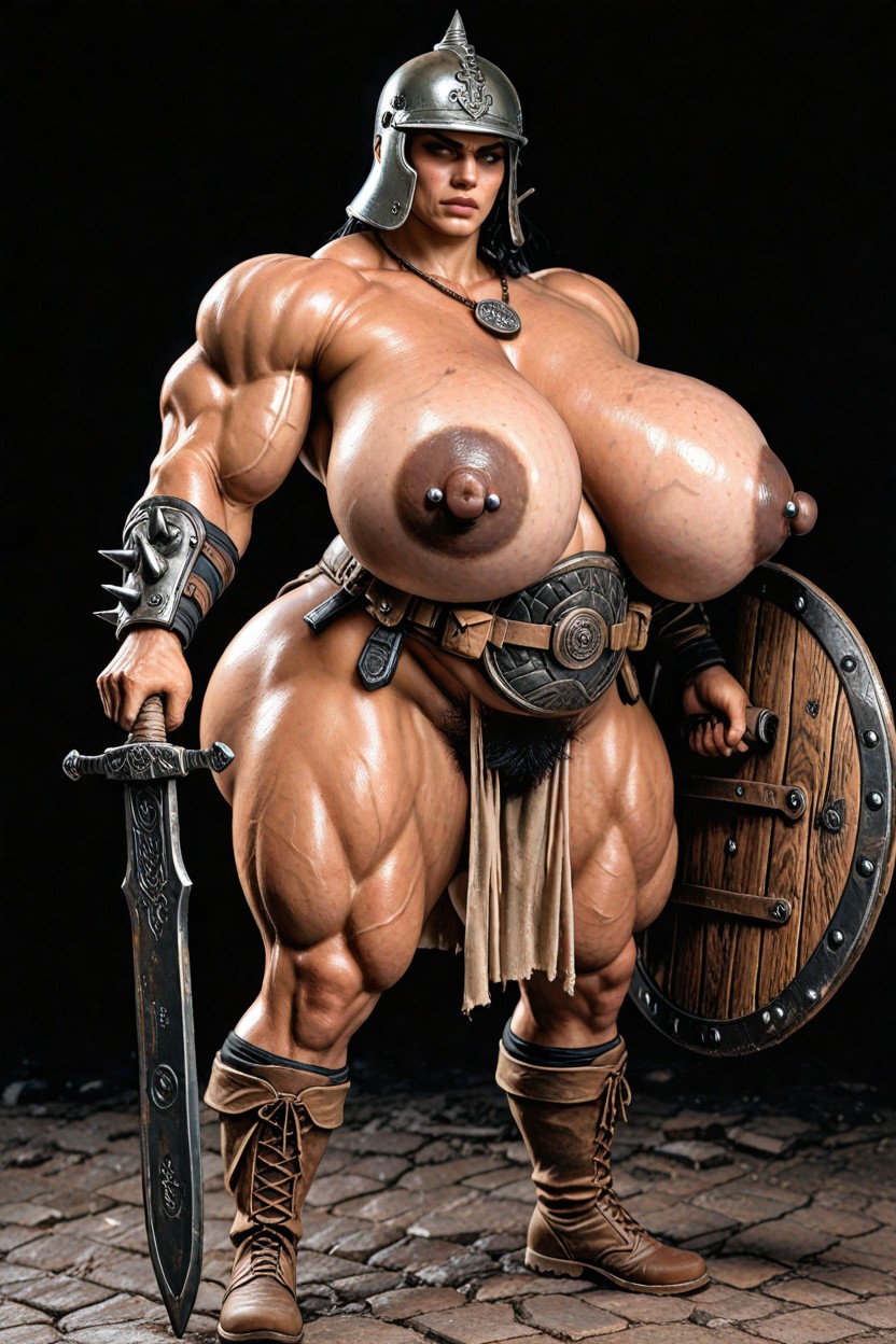 Hyper Huge Muscles, Nipple Piercings, Tropical Ancient Royal Infantry Battle Configuration Porno IA Asiatique