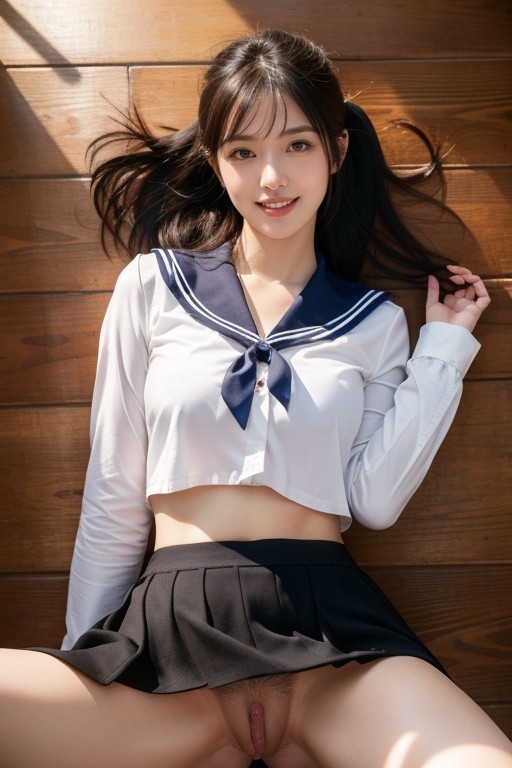 Solo, A Pretty Woman, Lying On Her Back Asian AI Porn