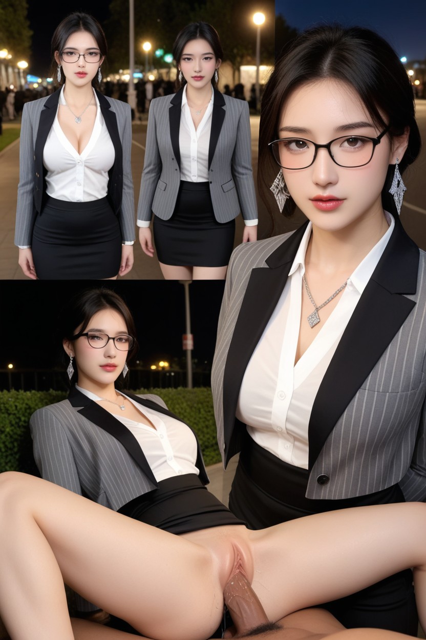 Medium Ass, Diamond Necklace, Brunette Asian AI Porn
